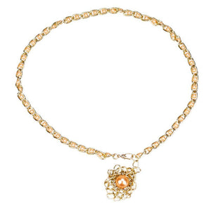 Flower Pearl Waist Belt - MOMOA