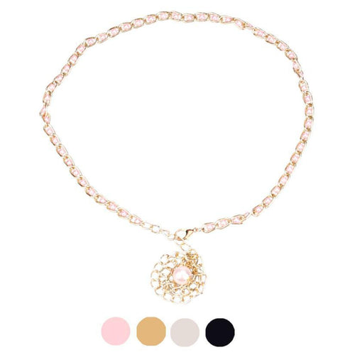 Flower Pearl Waist Belt - MOMOA