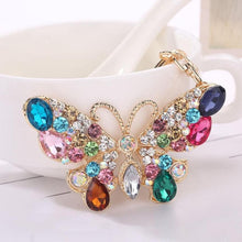 Butterfly Model Rhinestone Tassel Keychain Bag Handbag Key Ring Car Key Pendant - MOMOA
