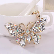 Butterfly Model Rhinestone Tassel Keychain Bag Handbag Key Ring Car Key Pendant - MOMOA