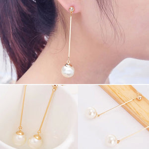 OL Imitation Pearl Long Dangle Earring - MOMOA
