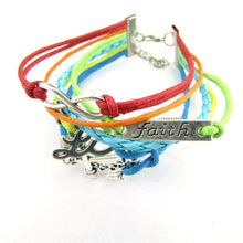 Infinity Friendship Love Anchor Leather Charm Bracelet - MOMOA