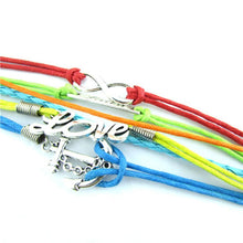 Infinity Friendship Love Anchor Leather Charm Bracelet - MOMOA