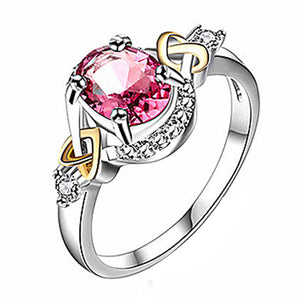 Alloy Engagement Ring with Crystal - MOMOA