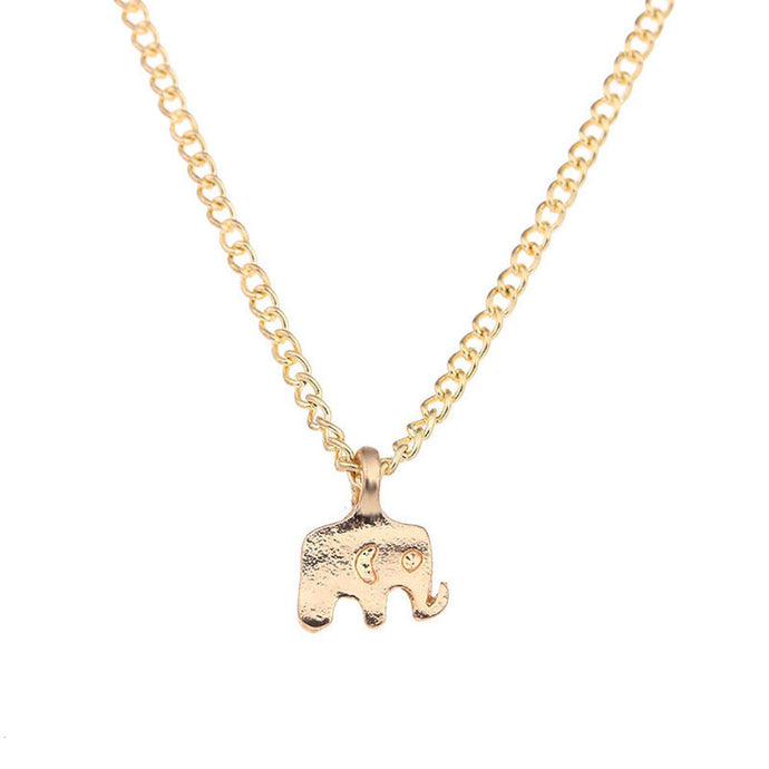 Elephant Pendant Alloy Chain Necklace