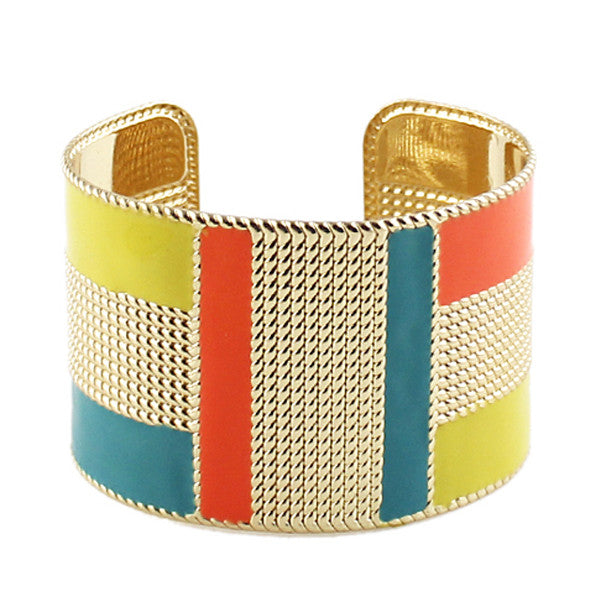 Color Block Cuff Bangle - MOMOA