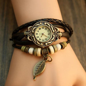 Leaf Vintage Wrap Watch - MOMOA