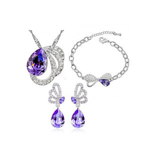 Butterfly Crystal Pendant Set - MOMOA