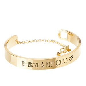 Be Brave & Keep Going Engraved Bangle - MOMOA