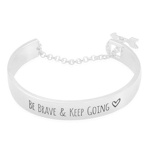 Be Brave & Keep Going Engraved Bangle - MOMOA