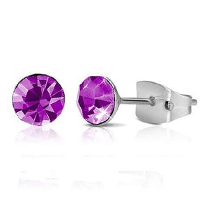 Pink Crystal Alloy with Chromium Plating Studs Butterfly Back - MOMOA
