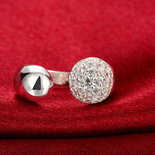 Pave in Swarovski Crystals Adjustable Ring in White Gold - MOMOA