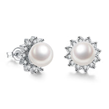 18K White Gold Plated Pearl Star Studded Earrings - MOMOA