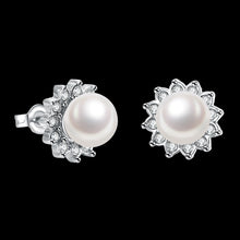 18K White Gold Plated Pearl Star Studded Earrings - MOMOA