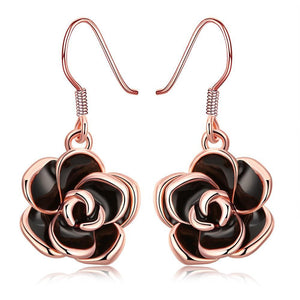 18K Rose Gold Plated Flower Drop Earring - MOMOA