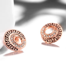 18K Rose Gold Plated Medallion Stud Earring - MOMOA